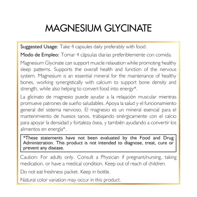 Magnesium Glycinate - High Absorption Supplement for Muscle and Nervous System Health