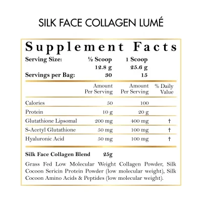 SILK FACE COLLAGEN LUMÉ – Collagen with Glutathione & Hyaluronic Acid