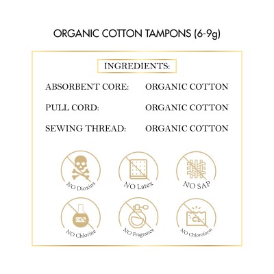 Elixir 100% Organic Cotton Tampons (16Ct) | Coco March
